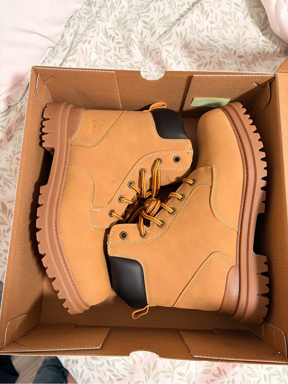 Ozark Trail Wheat/Tan Work Boots with Black Collar